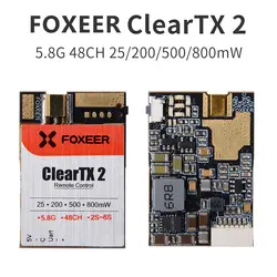 FOXEER ClearTX 2 V2 5,8G 48CH 25/200/600 MW 2 S-6 S переключаемый передатчик черная овца протокол FOXEER второго поколения графический