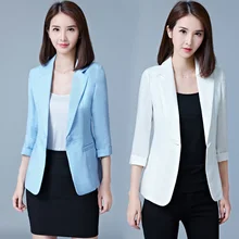 Блейзер Feminino размера плюс 5XL формальный осенний женский пиджак белый женский офисный женский топ Корейская мода