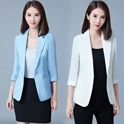 Блейзер Feminino, большие размеры 5XL, формальная Осенняя Женская куртка, Белая Женская Офисная Женская верхняя одежда, корейская мода 2019