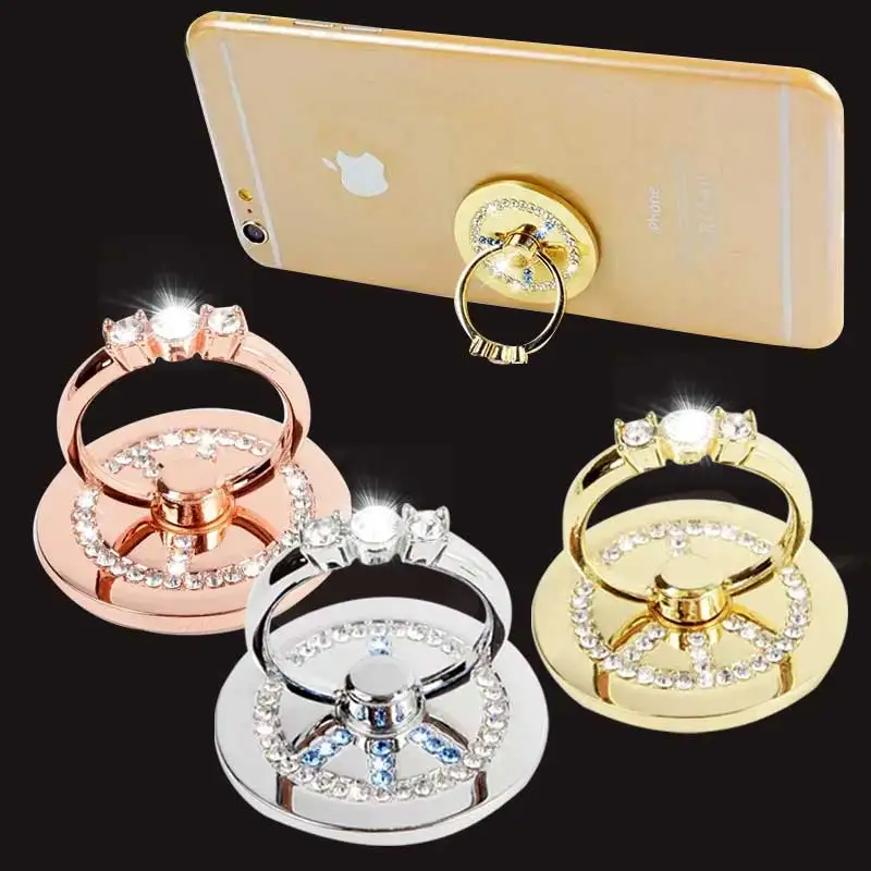 Luxury 360 Degree Phone Cases Finger Ring Noble Diamonds Bling