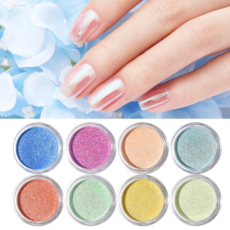 0.5g/box Chameleon Nail Powder Nail Art Decorations Shining Glitters Dust Nail Pigment Glitter Powder Black Base Needed