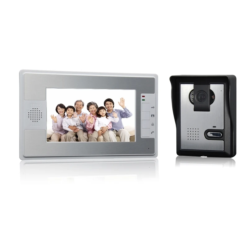 

(1 set) 1 to 1 Home using door bell with surveillance camera waterproof door access control Video intercom 7 inch panel