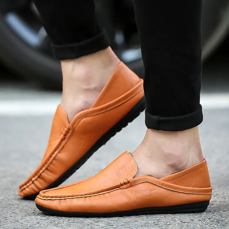 Download Korean Men's Shoes Fashion Casual Driving Shoes PU Leather ...