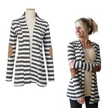 2017 Spring Women Casual Loose Jackets Long Sleeve Striped Coat All Match Outerwear Slim Jackets Clothing