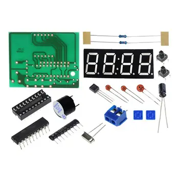 DIY Kit Compact 4-digit Digital Clock Microcontroller Time Display DIY LED Electronic Production Kit Parts Clock New fm micro smd radio diy kit frequency modulation electronic production training