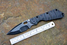 Y-СТАРТ SMF тактический складной нож D2 быстрорежущей стали черный stonewashed TC4 пламени текстуры ручка открытый нож выживания