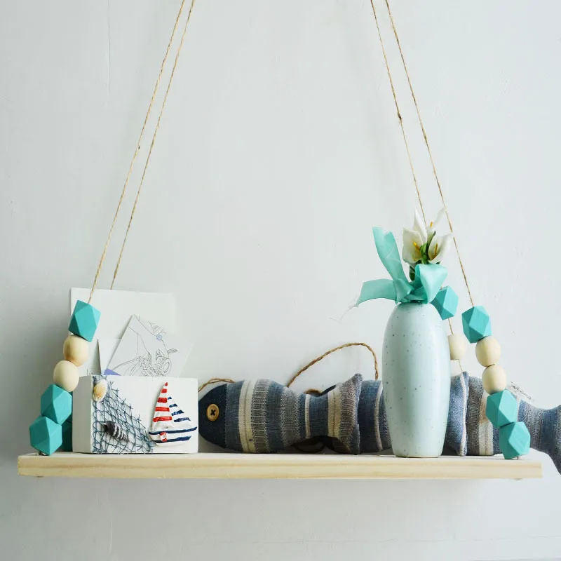 

Nordic Modern Kids Bedroom Decor Natural Wooden Wall Hanging Shelf For Children Toys Book Nursery Decoration Organizer NO PAINT