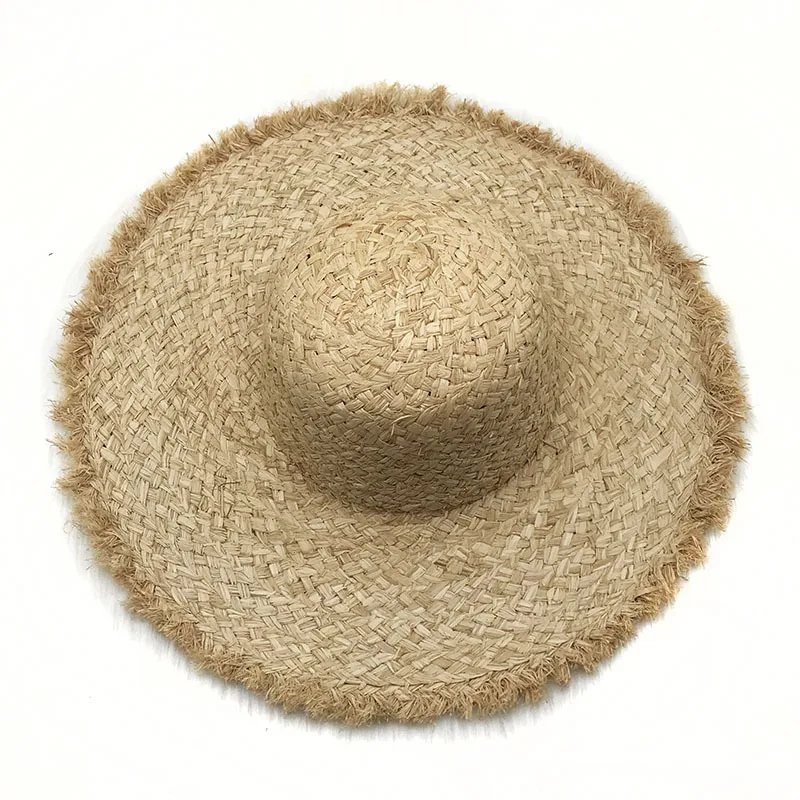 Женская соломенная шляпа Sombrero вязаная крючком пляжная ручной работы с широкими