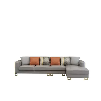 

L Shape Leather Sofa With Bench