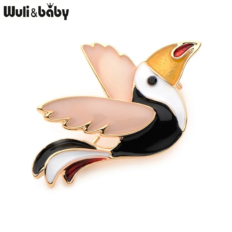 

Wuli&baby Alloy Black White Enamel Bird Brooches For Women And Men Lovely Animal Banquet Weddings Brooch Gifts