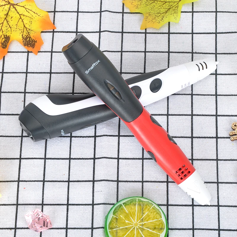 Smaffox 3D ручка со встроенным аккумулятором, 5V 2A USB адаптер переменного тока, низкая температура 3D Печатающая ручка, безопасная для детей «Человек-паук», творческий образование подарок