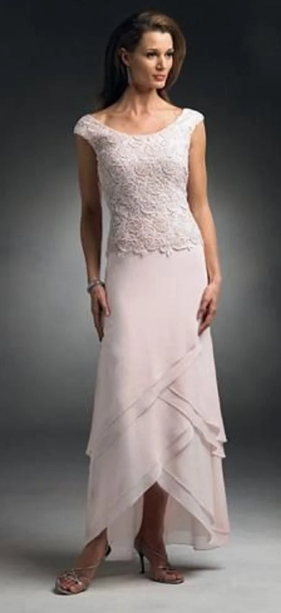 New Mother's Dress Ivory Lace And Chiffon Tiered Mother of the Bride