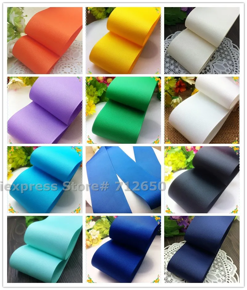 

2'' width (50mm) Solid Grosgrain Ribbon Tape DIY hairbow hat garment bag shoe accessory bakery gift package material 10 yards