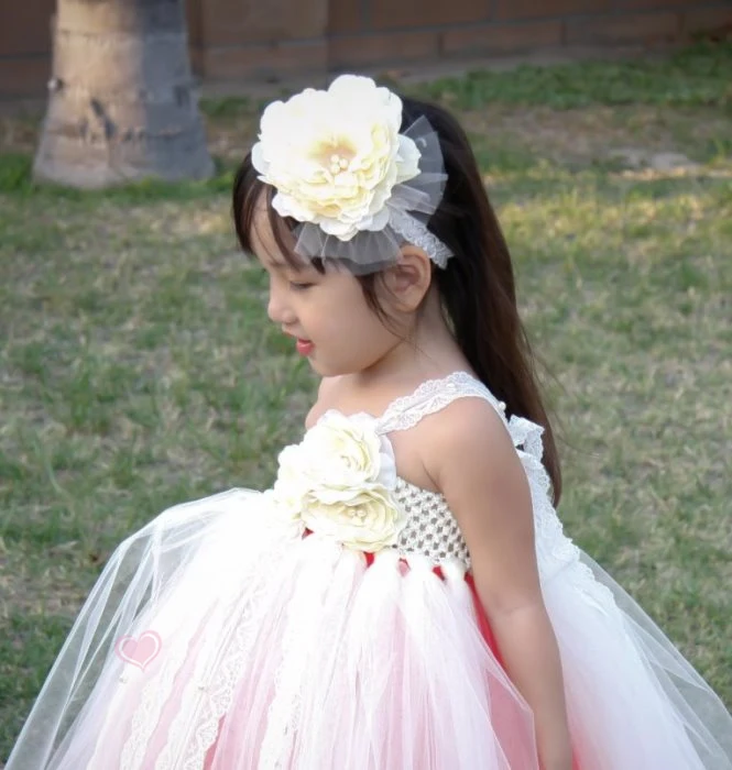 Ivory-Coral-Underlay-Flower-Girl-Tutu-Dress