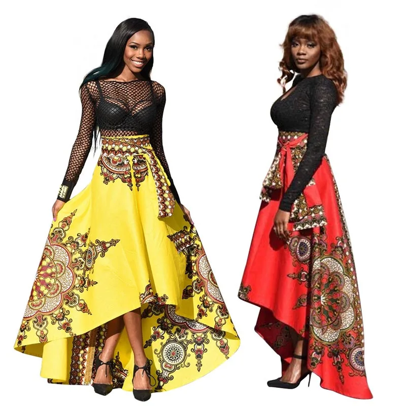 Горячая африканская юбка женская детская юбка с модным принтом короткая длинная струящаяся широкая юбка с галстуком-бабочкой уличная хипст