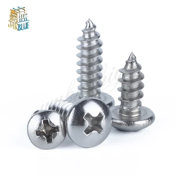 

M2.2/M2.9/M3.5/M3.9 GB845 Self Tapping Wood Screws Round Screw 304 Stainless Steel Phillips Cross Pan Head Screws
