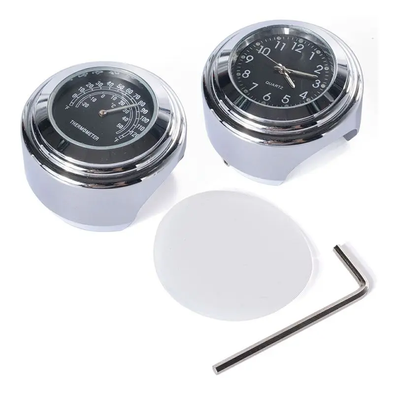 

Handle Water Resistant Thermometer Motorcycle Chrome Frame Digital Sphere Temperature Indicator For Harley
