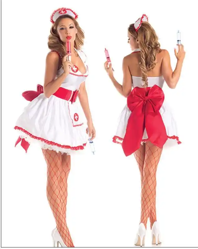 Naughty Nurse Kostuum Vrouwen Halloween Verleidster Wit