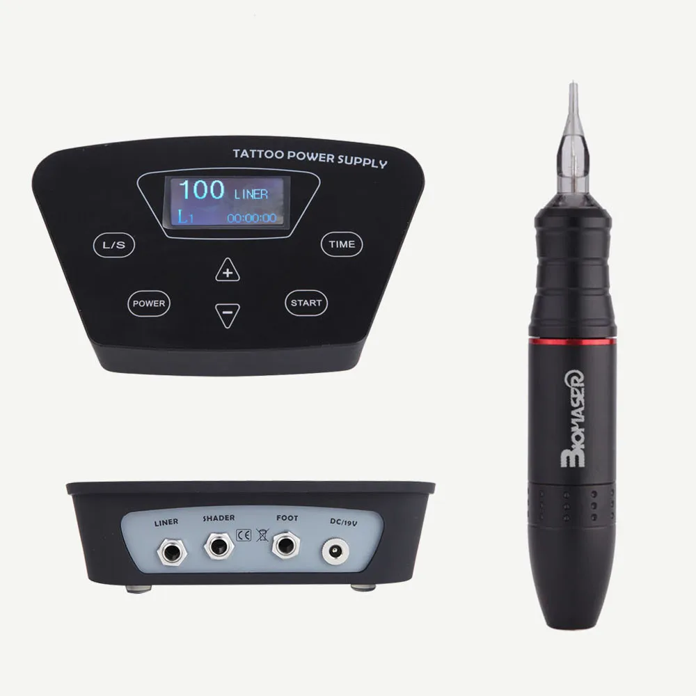 

Biomaser K2-CTG-001-Black tattoo machine kit intelligent digital tattoo permanent makeup machine kit device Swiss motor Sets