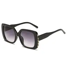 Геометрический квадратные очки оправе с градиентными Цвет объектив модные женские туфли негабаритных солнцезащитные очки вверх прозрачные линзы очки