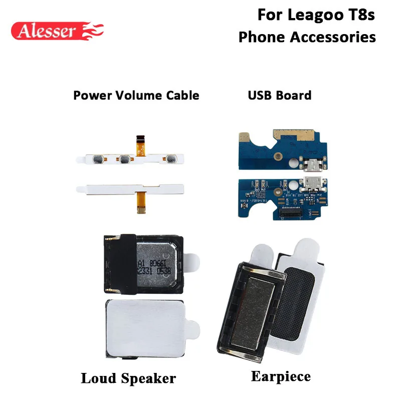 Объемный кабель питания Alesser для Leagoo T8s USB разъем плата зарядки в сборе сменная