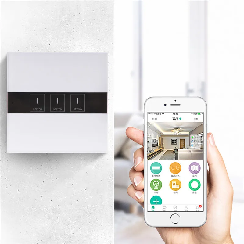 

Kaigelin US EU LED Touch WIFI Switch Wireless Wall Smart Work With Alexa Google APP EWELINK LED Swtich For Home