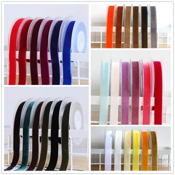 

5yards Lot 3/8" 10mm Nylon Velvet Ribbon Wedding Party Decoration Handmade Gift Wrapping Hair Bowknot DIY Christmas Ribbon