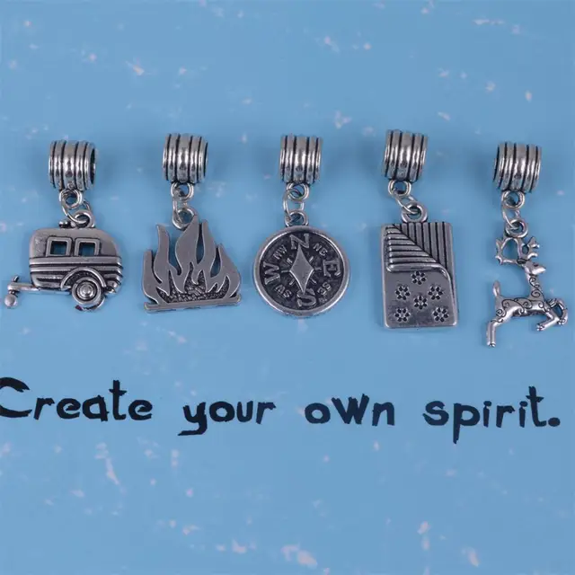 My Shape Tibetan Silver Plated Camp Charms Camping Trailer Fire My Shape Tibetan Silver Plated Camp Charms Camping Trailer Fire Comp Deer Dangle Beads Fit Pandora Style Bracelet Diy 10pcs