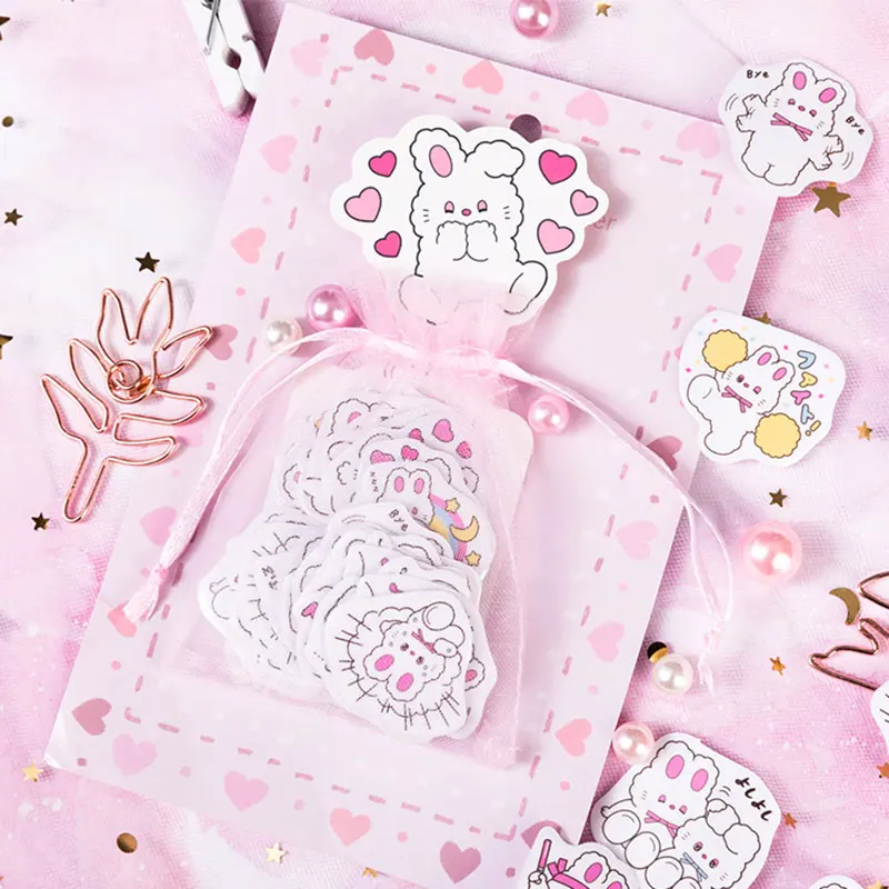 100 шт./пакет Кролик Мини-Наклейка украшения DIY альбом печать наклейки Kawaii Девушка Стикер