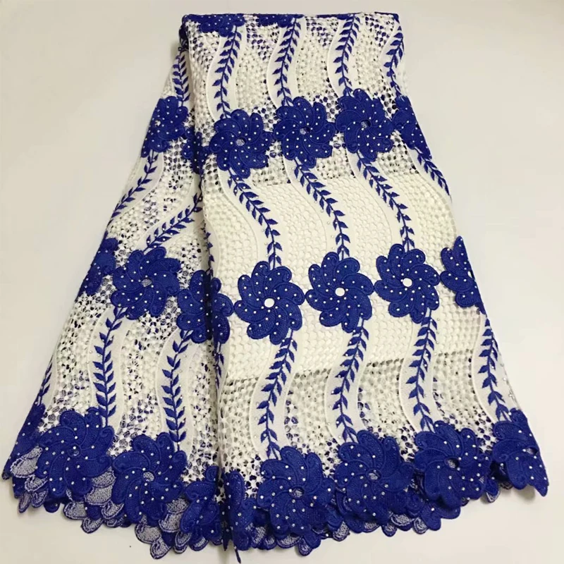 

Best selling water soluble lace fabric,African guipure lace fabric blue colourful cord lace fabric for party HJ1167-1