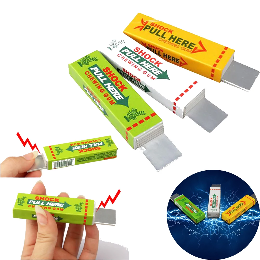 Safety Trick Joke Toy Electric Shock Shocking Chewing Gum Pull Head JF#E