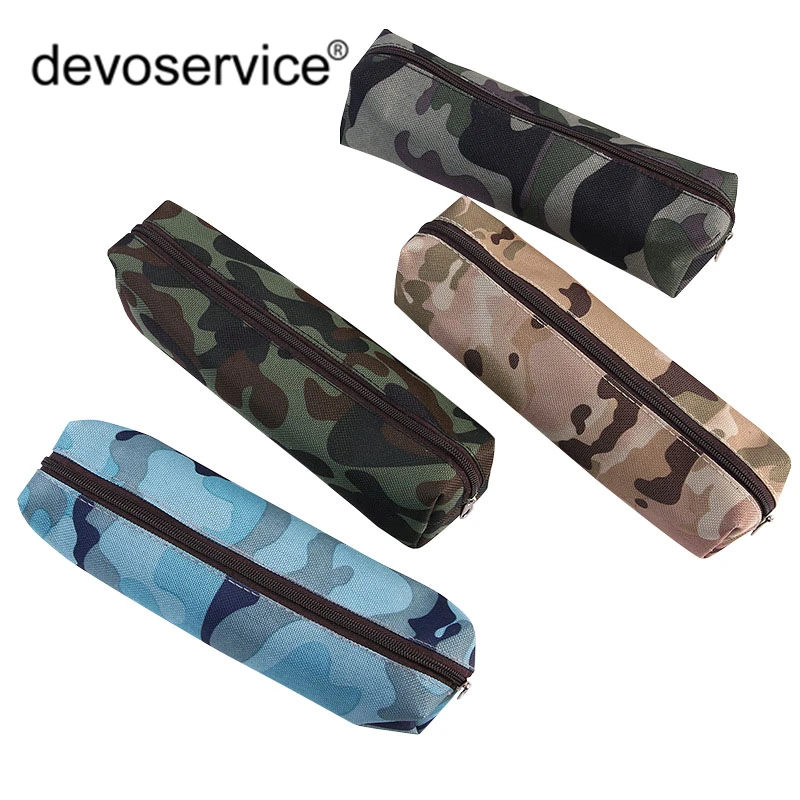 

1Pc Big Pencil Case Oxford Cloth 4 Color for Boys School Military Style Canvas Pencil Bag Minecraft School Supplies Stationery