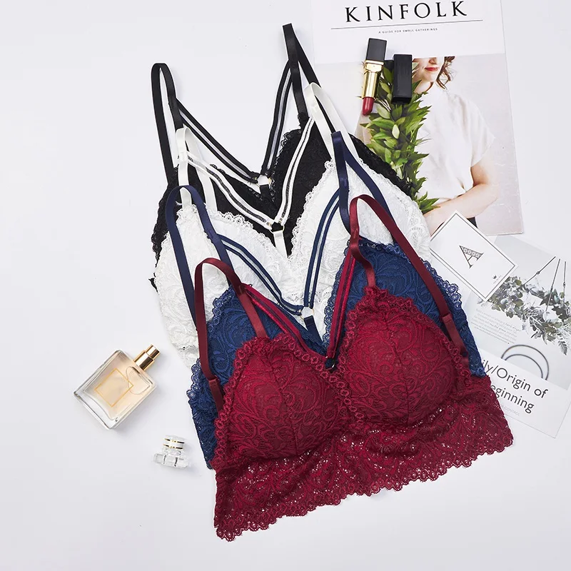 

Lace Bra Lace Blue Sexy Up Lingerie Top Black Bra Push Size Bralette Bandage Plus Bras F1 Red Crop White for Women