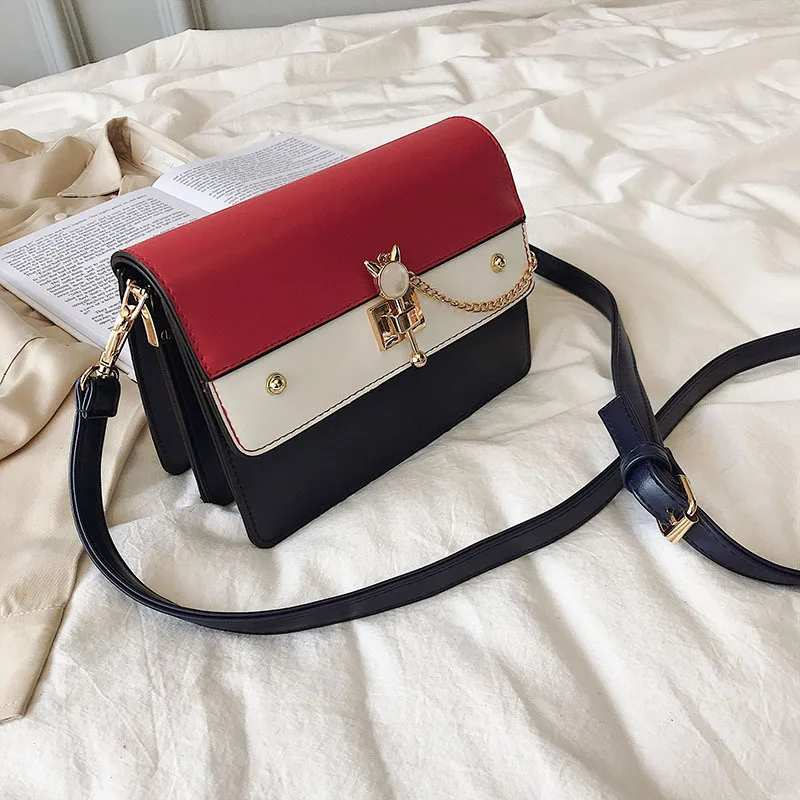 

Female Crossbody Panelled Bag Women 2019 Quality PU Leather Luxury Handbag Designer Sac Main Ladies Pearl Shoulder Messenger Bag