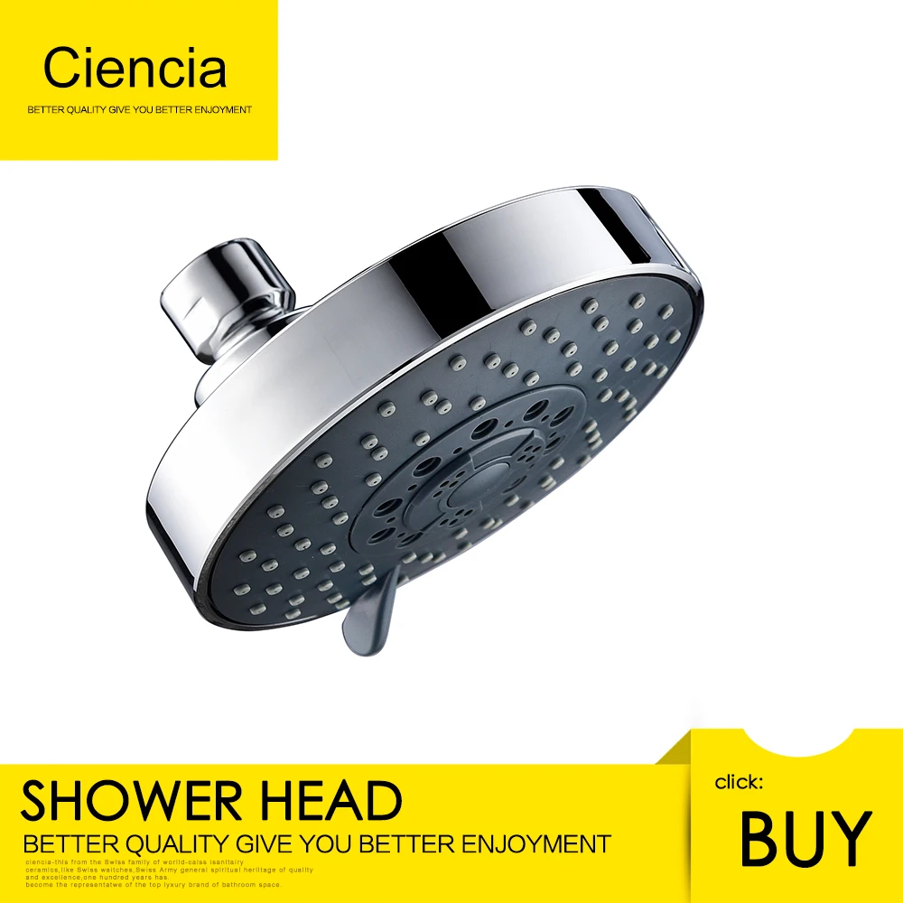 

Ciencia 4 jets Adjustable Luxury Shower Head ABS Plastic Rain shower head Brushed Nickel Top shower Round