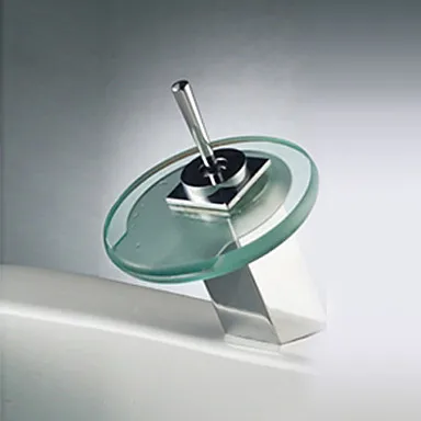 

Color Changing LED Waterfall Bathroom Sink Basin Faucet Tap (Round Spout),Torneira Para De Banheiro Modocomando