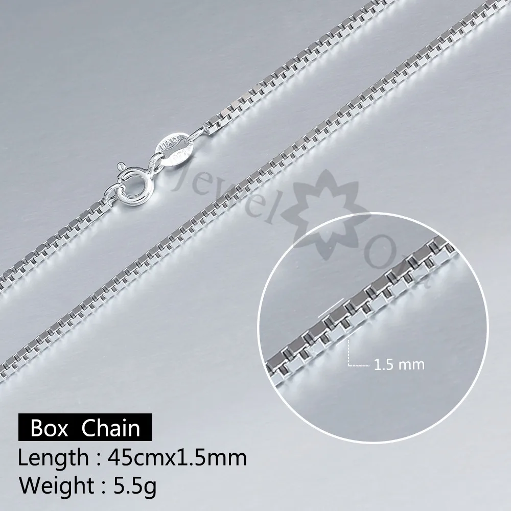 Box Chain 925 Sterling Silver Necklaces For Women 45cm / 50cm Necklaces & Pendants (JewelOra NE100369)