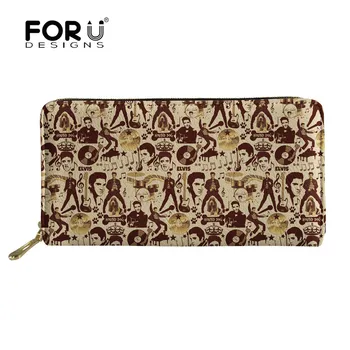 

FORUDESIGNS HOUND DOG RETRO Leather Women Wallets Long Card Holder Carteira Feminina Coin Purse Ladies Money Bag Party Clutch