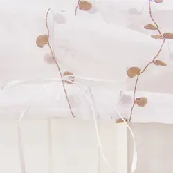 "Doudou" Римские Шторы Tab Топ Sheer окна Панель простыня цветочной вышивкой для Гостиная вуаль скрининг с Пластик трубы