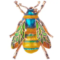 1 шт. милый насекомое Bumble Bee брошь для Для женщин для девочек пчелы золотые украшения Цвет желтый и зеленый цвета Enamel Броши Bumble Bee