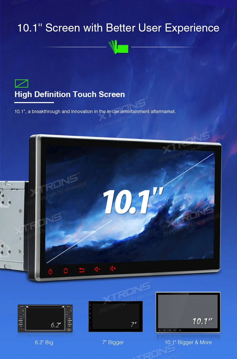 Top 10.1" Android 9.0 OS 2 Din Car DVD Multimedia Two Din Car Navigation GPS Double Din Autoradio with 5 Adjustable Viewing Angles 3