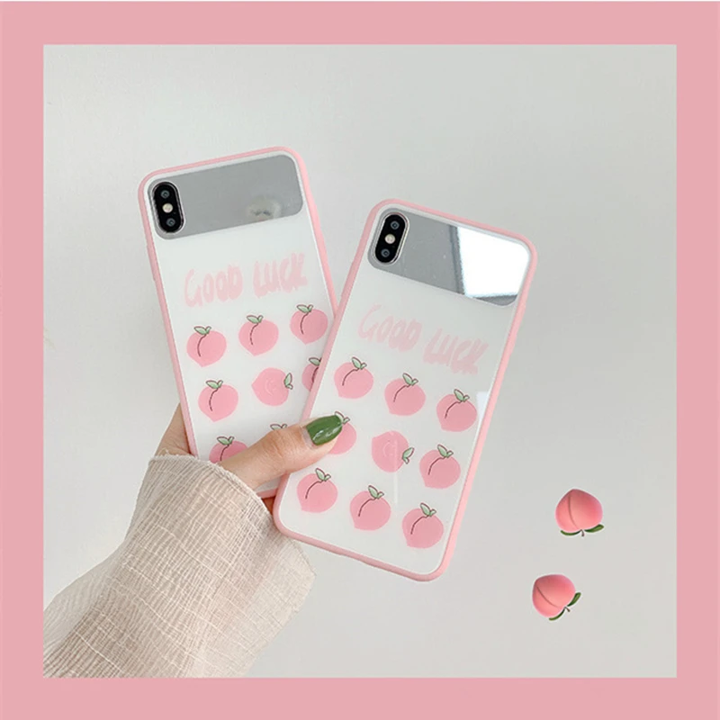 

BONVAN For iPhone X XR XS Max Case soft simple Cute mirror Protection Back Funda For iPhone 6 6s 7 8 Plus Phone Cover Coque