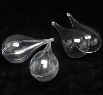 

110*54MM Water Drop Christmas Ball Transparent Plastic Crystal Ball Creative Decoration Balls Jewelry Storage Box