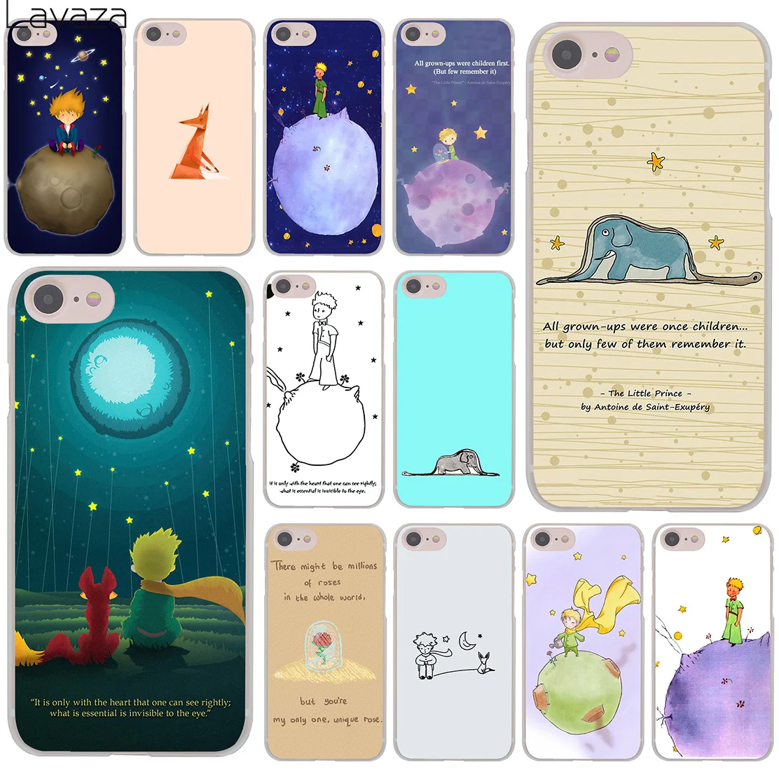 

Lovely the Little Prince fox On Mint Hard Transparent Case Cover for iPhone 7 7 Plus 6 6S Plus 5 5S SE 5C 4 4S