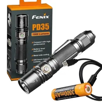 

Fenix PD35 V2.0 2018 Upgrade 1000 Lumen Flashlight w/ Fenix 3500mAh Built-in USB Rechargeable Battery & LumenTac Charging Cable