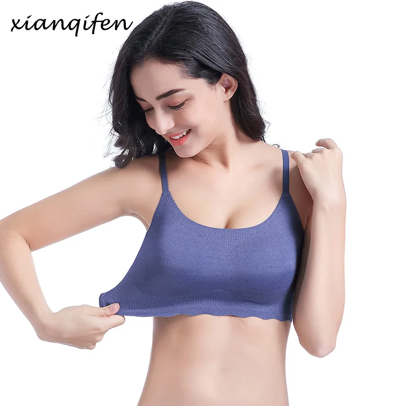 

Xianqifen Deep U sexy lingerie Sport bras for women wireless seamless brassiere girl vest intimates padded underwear Girl thinbh