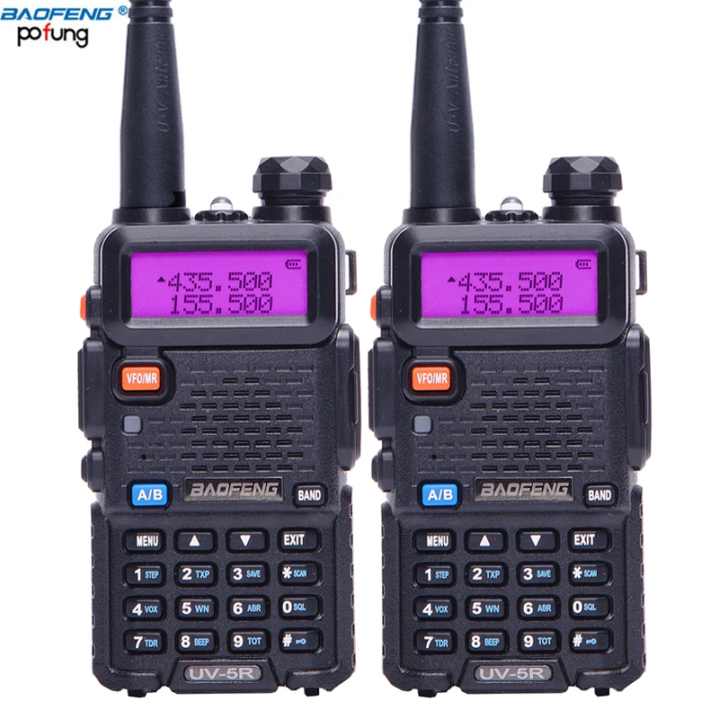 2 шт Baofeng UV-5R VHF/UHF136-174Mhz& 400-520Mhz Двухдиапазонная рация двухстороннее радио Baofeng портативное UV5R CB портативное радио