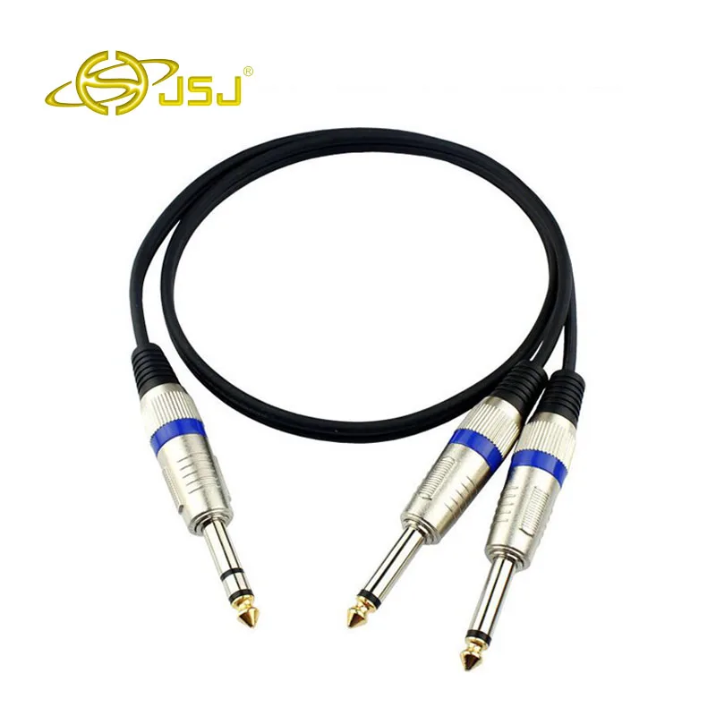

JSJ 1/4 '' Male Stereo 6.35mm to Dual 6.35mm Male Plug Mono Audio Cable For Mixing Console Mixer Amplifier Cable