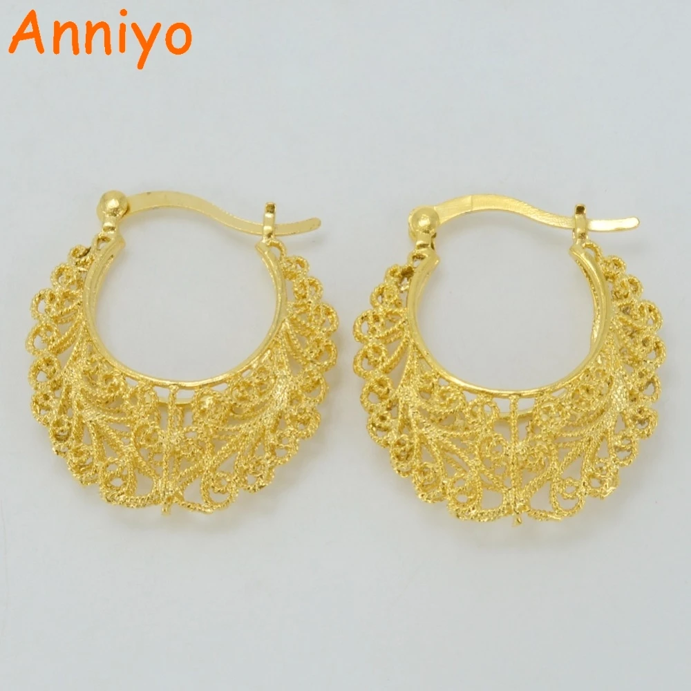 Anniyo 2,9 см африканские серьги для женщин золотого цвета серьги-гвоздики для девочек, эфиопские Ювелирные Изделия Арабский Ближний Восток подарок#046102