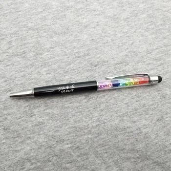 

Buy 100sets customized wedding gifts for anniversary best gift for groomsman rainbow crystal pens custom free with any logo text